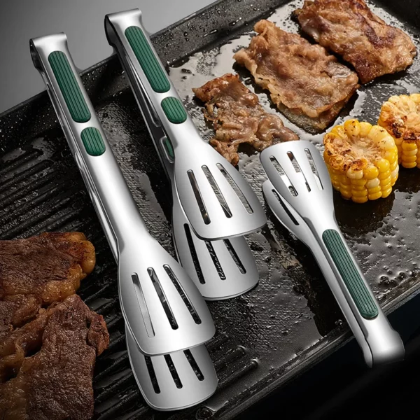 Non Slip Stainless Steel Kitchen Clip Kitchen Food Tongs Bbq Meat Bun Tongs Bbq Buffet Clips 1