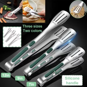 Non Slip Stainless Steel Kitchen Clip Kitchen Food Tongs Bbq Meat Bun Tongs Bbq Buffet Clips