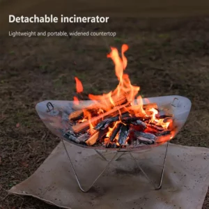 Portable Outdoor Fire Pit Stove Super Light Grill Stainless Steel Foldable Mesh Fire Pits Fireplace For