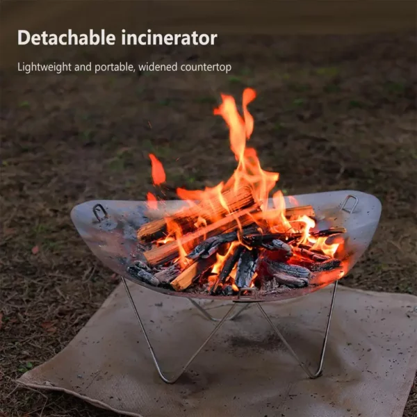 Portable Outdoor Fire Pit Stove Super Light Grill Stainless Steel Foldable Mesh Fire Pits Fireplace For