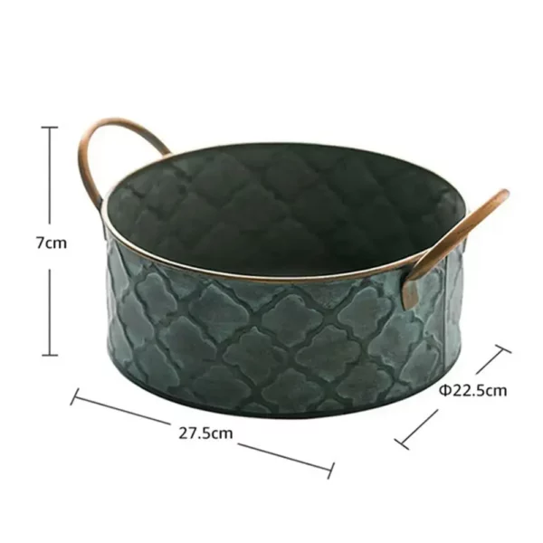 Retro metal bread basket storage tray kitchen gardening dessert basket pastry box fruit container home decoration 5