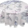 Round Tablecloth 60 Inch Circular Table Cover Blue Flower For Buffet Table Home Parties Holiday Dinner