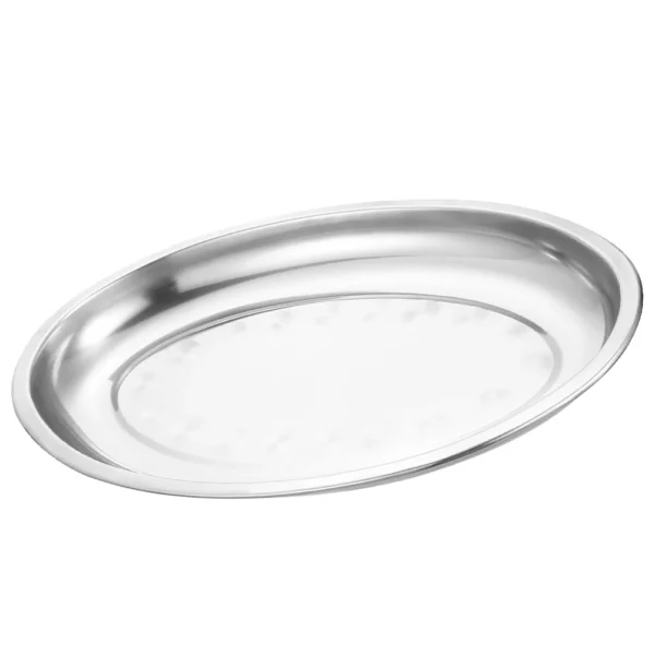 Stainless Steel Buffet Serving Plate Dessert Appetizer Dish Meat Oval Plate 5