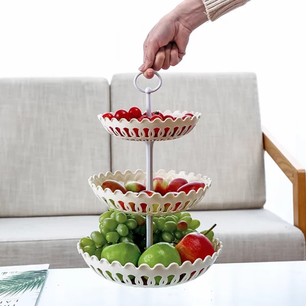 Tableware 3 Layer Kitchen Fruit Bowl Stand Creative Nordic Style Snack Fruit Dessert Plate Tableware For 1