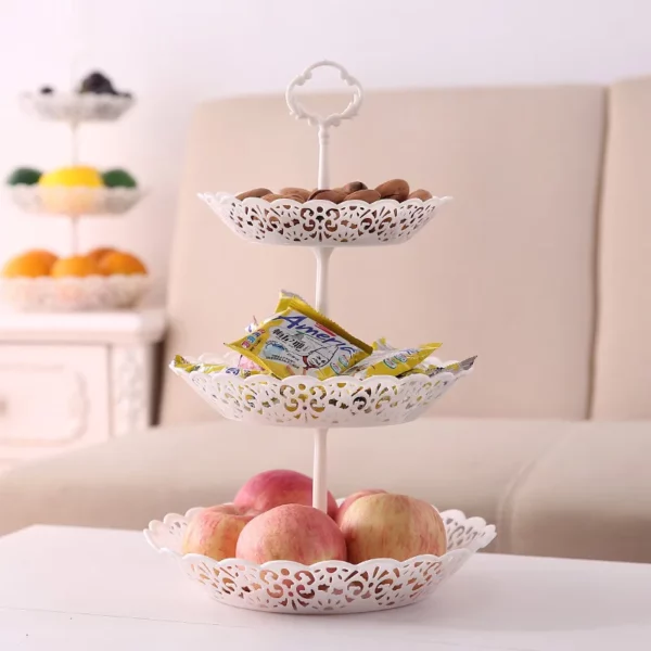 Tableware 3 Layer Kitchen Fruit Bowl Stand Creative Nordic Style Snack Fruit Dessert Plate Tableware For 2