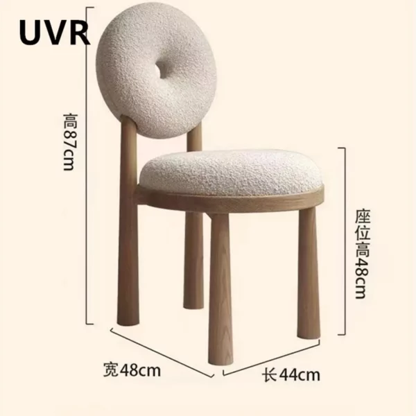 Uvr High Quality Dining Chairs Home Kitchen Recliner Non Slip Ladies Dressing Stool Comfortable Lamb Wool 1