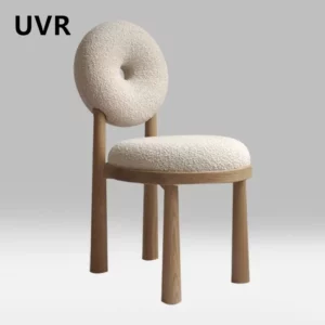 Uvr High Quality Dining Chairs Home Kitchen Recliner Non Slip Ladies Dressing Stool Comfortable Lamb Wool