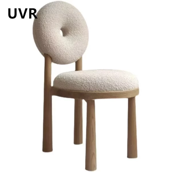 Uvr High Quality Dining Chairs Home Kitchen Recliner Non Slip Ladies Dressing Stool Comfortable Lamb Wool 4