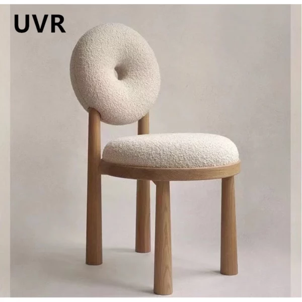 Uvr High Quality Dining Chairs Home Kitchen Recliner Non Slip Ladies Dressing Stool Comfortable Lamb Wool 5