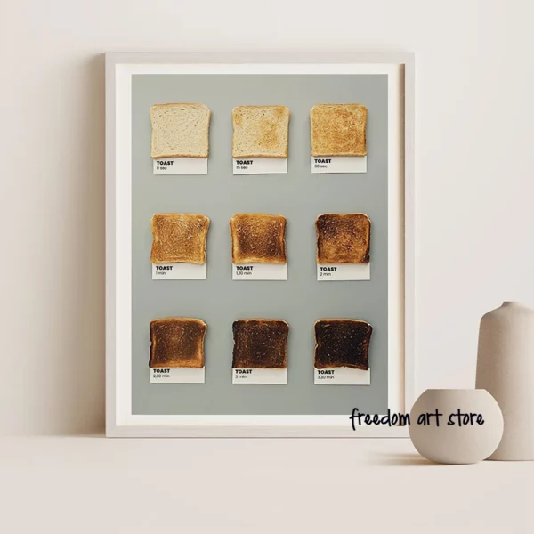 Vintage Toast Bread Guide Coffee Macaron Kitchen Breakfast Art Poster Canvas Painting Wall Prints Picture Dining 1