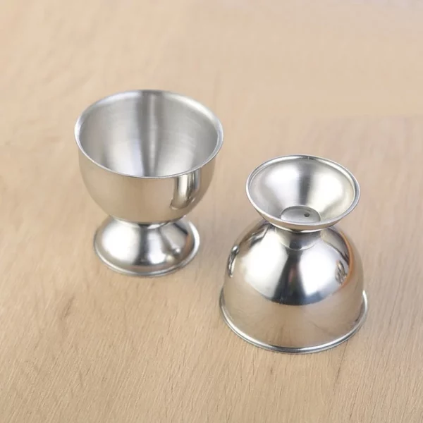 4pcs Egg Holder Stainless Steel Eggs Cup Stand Tool Caviar Cup Breakfast Egg Holder Banquet Eggs 1