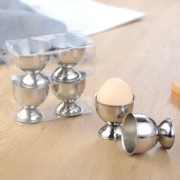 4pcs Egg Holder Stainless Steel Eggs Cup Stand Tool Caviar Cup Breakfast Egg Holder Banquet Eggs 2