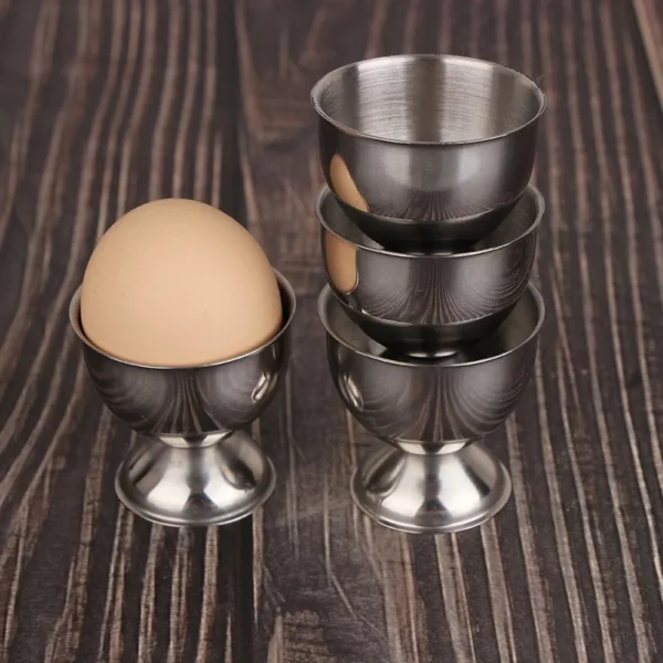 4pcs Egg Holder Stainless Steel Eggs Cup Stand Tool Caviar Cup Breakfast Egg Holder Banquet Eggs 3