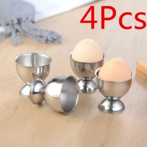 4pcs Egg Holder Stainless Steel Eggs Cup Stand Tool Caviar Cup Breakfast Egg Holder Banquet Eggs