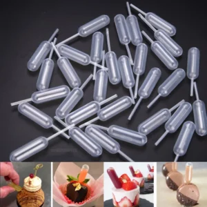 50pcs Mini Dropper Disposable Jam Dropper For Cupcakes Sauce Squeeze Transfer Pipettes Dropper Dessert Stuffed Cake