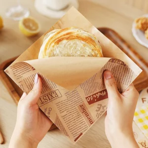 50pcs Oil Proof Paper Pattern Pad Paper Food Wrapping Paper Sandwich Donut Bread Wrapper Hamburger Paper