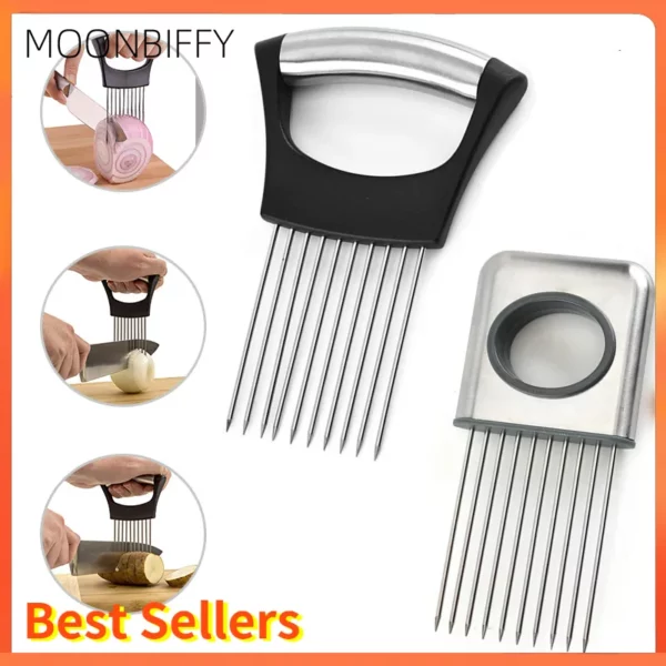 Creative Onion Slicer Stainless Steel Loose Meat Needle Tomato Potato Vegetables Fruit Cutter Safe Aid Tool