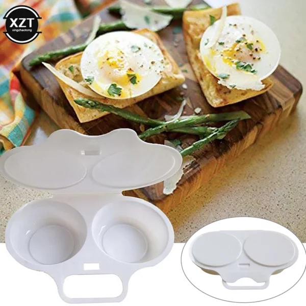 Food Grades Plastic Microwave Cooking Eggs Steamer Convenient Kitchen Cooking Mold Egg Poacher Kitchen Gadgets Fried 5