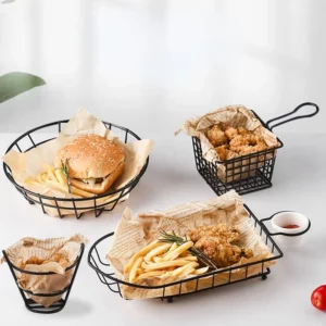 French Fries Basket Snack Bucket Fried Chicken Chip Storage Basket Food Frying Basket Oil Strainer Creative