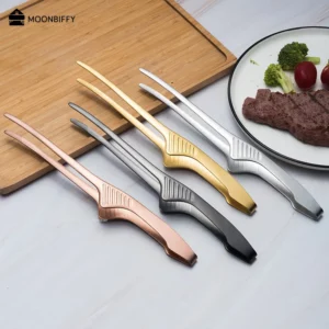 Korean Delicate Metal Barbecue Clips Anti Slip Self Standing Tongs Multi Purpose Food Clips Kitchen Gadgets