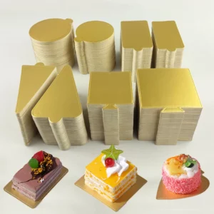 Meibum Dessert Board Base Golden Paper Plates Silver Mousse Mat 100pcs Set Cake Cardboard Pastries Display