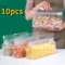 10pcs Reusable Peva Food Bag Freezer Stand Up Food Storage Bag Silicone Bag Leakproof Top Kitchen