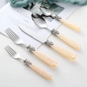 304 Stainless Steel Cutlery Set Knife Fork And Spoon Upscale Vintage Cutlery Acrylic Handle Cutlery