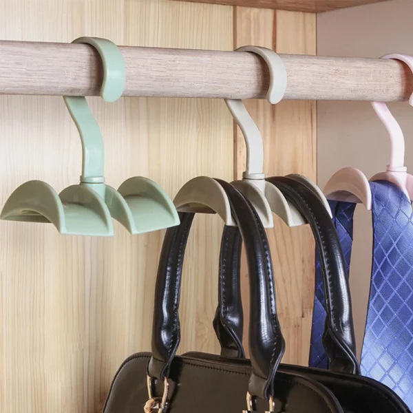 360 Degree Rotation Closet Organizer Rod Hanger Handbag Storage Purse Hanging Rack Holder Hook Bag Clothing