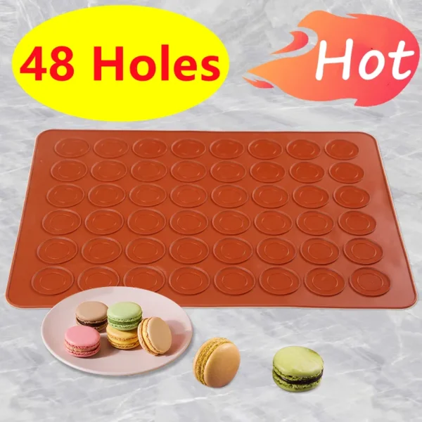 48 30 Holes Non Stick Silicone Macaron Macaroon Pastry Oven Baking Mould Sheet Mat Diy Mold