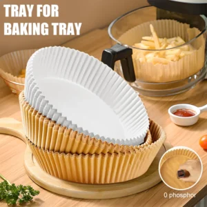 50 100pcs Air Fryer Baking Paper For Barbecue Plate Round Oven Pan Pad 16 20cm Airfryer