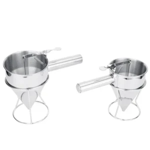 600 1200ml With Holder Stainless Steel Funnel Dispenser Cupcake Pancake Batter Octopus Ball Kitchen Baking Accessories