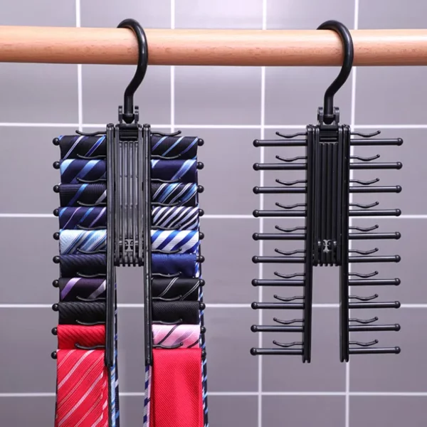 Adjustable Tie Storage Rack 360 Degree Rotating Household Tie Shelf Belt Silk Scarf Artifact Cabinet Organizer