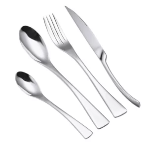 Fishtail Shape Dinnerware Set Stainless Steel Cutlery Set Tableware Knives Forks Spoons Dining Set For Household