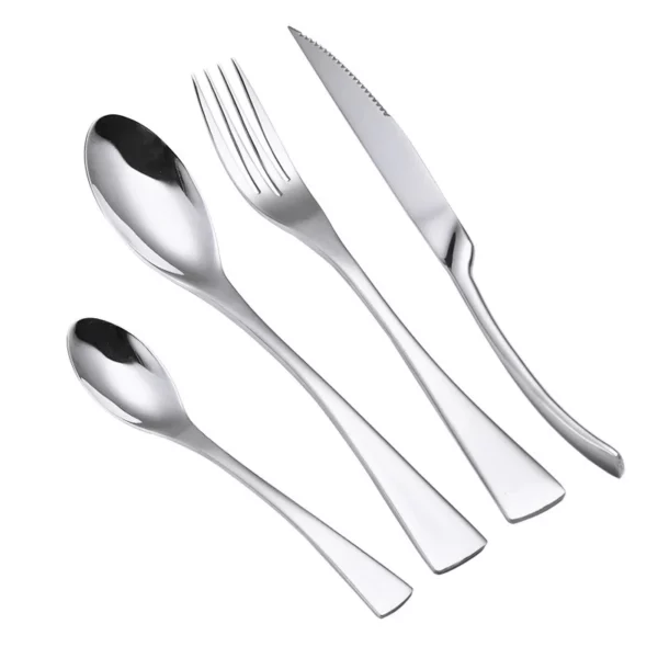 Fishtail Shape Dinnerware Set Stainless Steel Cutlery Set Tableware Knives Forks Spoons Dining Set For Household