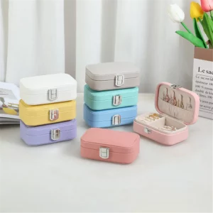 New Jewelry Organizer Display Travel Jewelry Case Portable Locket Necklace Box Pu Leather Storage Earring Ring