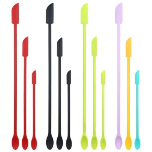 New Silicone Mini Spatula Set Lengthened Cosmetic Bottle Jam Double Head Scraper Kitchen Cake Baking Tool