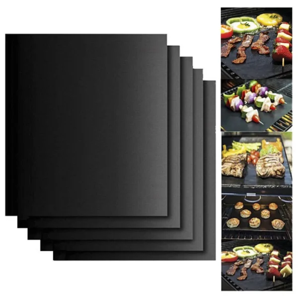 Non Stick Bbq Grill Mat Baking Mat Cooking Reusable Barbecue Grilling Sheet Heat Resistance Easily Cleaned